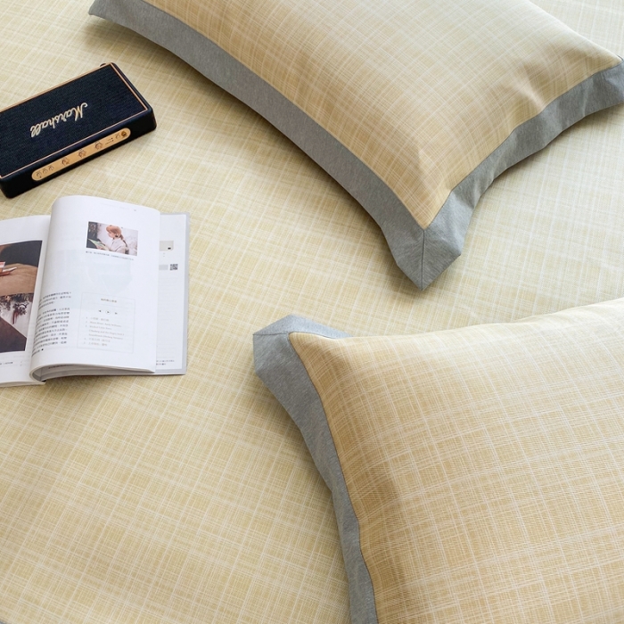 91家纺网 家纺一手货源 找家纺 时年家纺 2021新款千鸟格和肌理纹水洗冰露丝养生凉席 肌理纹-柠檬