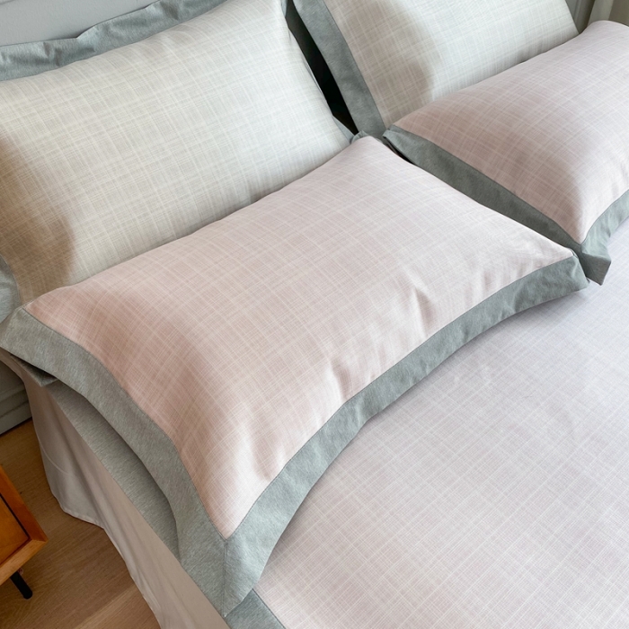 91家纺网 家纺一手货源 找家纺 时年家纺 2021新款千鸟格和肌理纹水洗冰露丝养生凉席 肌理纹-樱花