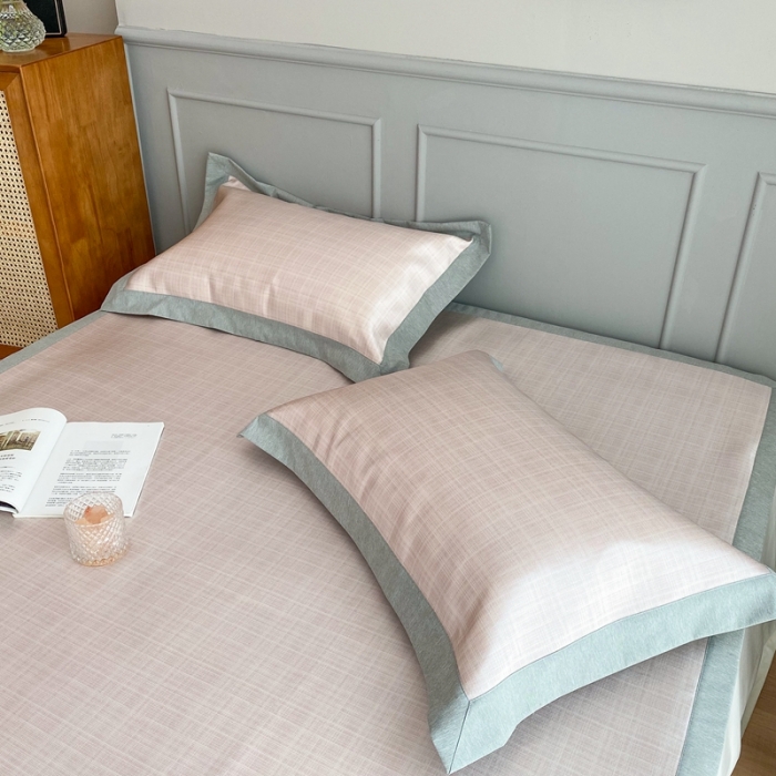 91家纺网 家纺一手货源 找家纺 时年家纺 2021新款千鸟格和肌理纹水洗冰露丝养生凉席 肌理纹-樱花