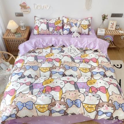 91家纺网 家纺一手货源 找家纺 （总）2022年新款卡通系列全棉印花四件套实拍图直播爆款