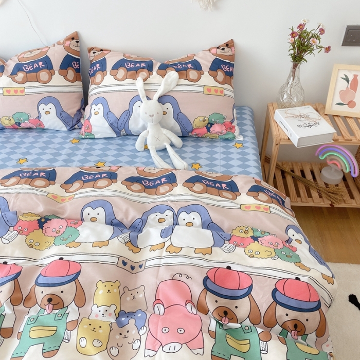 91家纺网 家纺一手货源 找家纺 （总）2022年新款卡通系列全棉印花四件套实拍图直播爆款