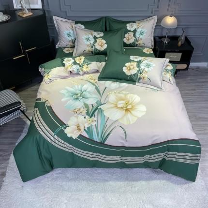 91家纺网 家纺一手货源 找家纺 （总）金爱家 2021新款全棉活性花卉系列四件套