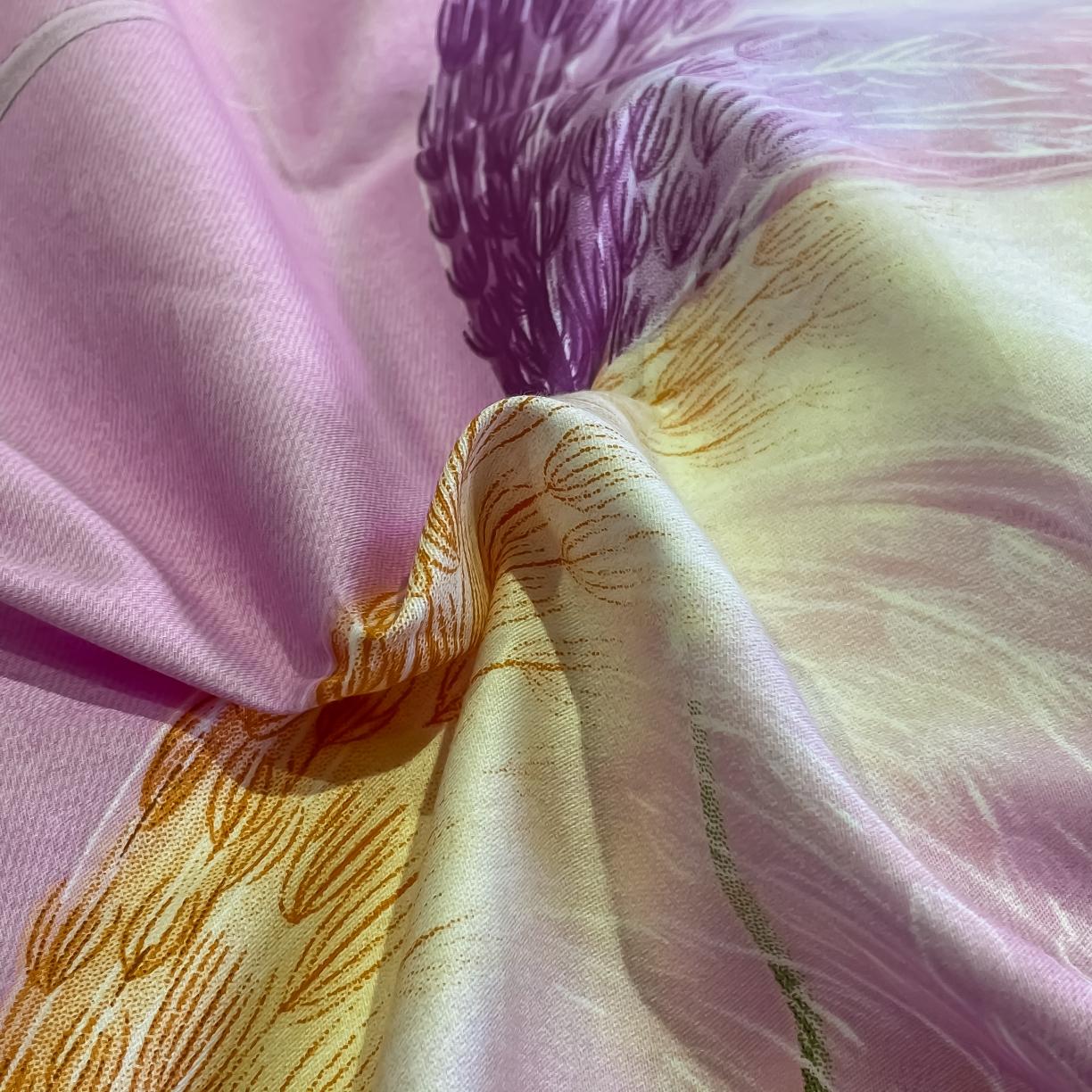 91家纺网 家纺一手货源 找家纺 金爱家 2021新款全棉活性花卉系列四件套 穗禾粉