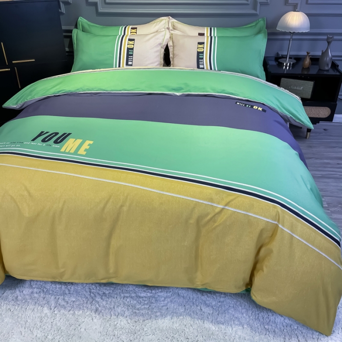 91家纺网 家纺一手货源 找家纺 金爱家 2021新款全棉13372四件套条格简约系列 悉尼