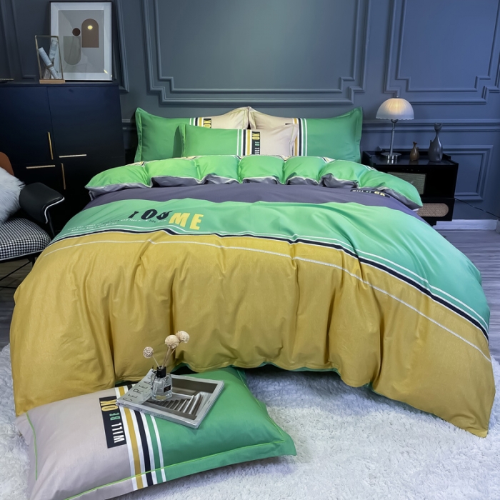 91家纺网 家纺一手货源 找家纺 金爱家 2021新款全棉13372四件套条格简约系列 悉尼