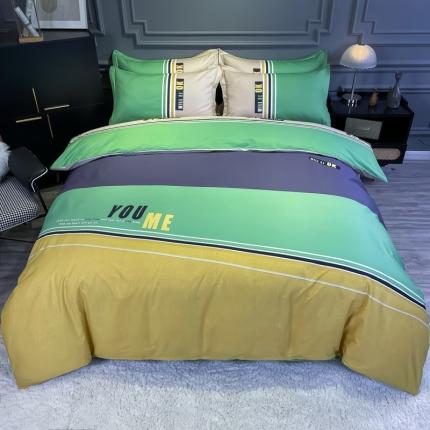 金爱家 2021新款全棉13372四件套条格简约系列 悉尼