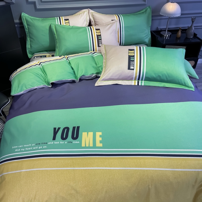 91家纺网 家纺一手货源 找家纺 金爱家 2021新款全棉13372四件套条格简约系列 悉尼