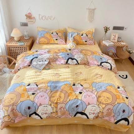 2022年新款卡通系列全棉印花四件套实拍图直播爆款 欢乐牧场