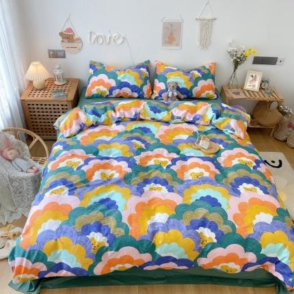 2022年新款卡通系列全棉印花四件套实拍图直播爆款 小熊头