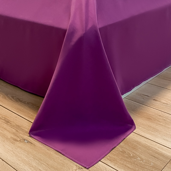 91家纺网 家纺一手货源 找家纺 贝拉梦 2021新款纯色混搭风四件套豆沙+魅紫