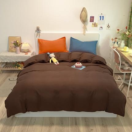 贝拉梦 2021新款纯色混搭风四件套咖啡+靓橙