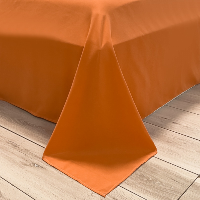 91家纺网 家纺一手货源 找家纺 贝拉梦 2021新款纯色混搭风四件套咖啡+靓橙