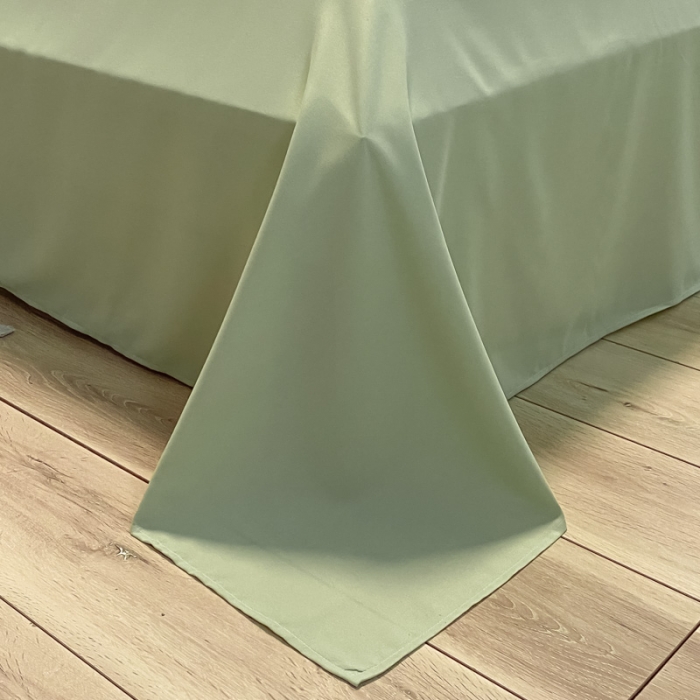 91家纺网 家纺一手货源 找家纺 贝拉梦 2021新款纯色混搭风四件套靓橙+宝绿