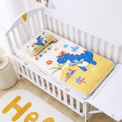 大版卡通幼儿园婴童儿童冰丝凉席午睡席子宝宝婴儿床专用冰丝席 滑板恐龙