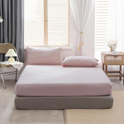 小米笠 2021新款全棉水洗棉床笠藕粉