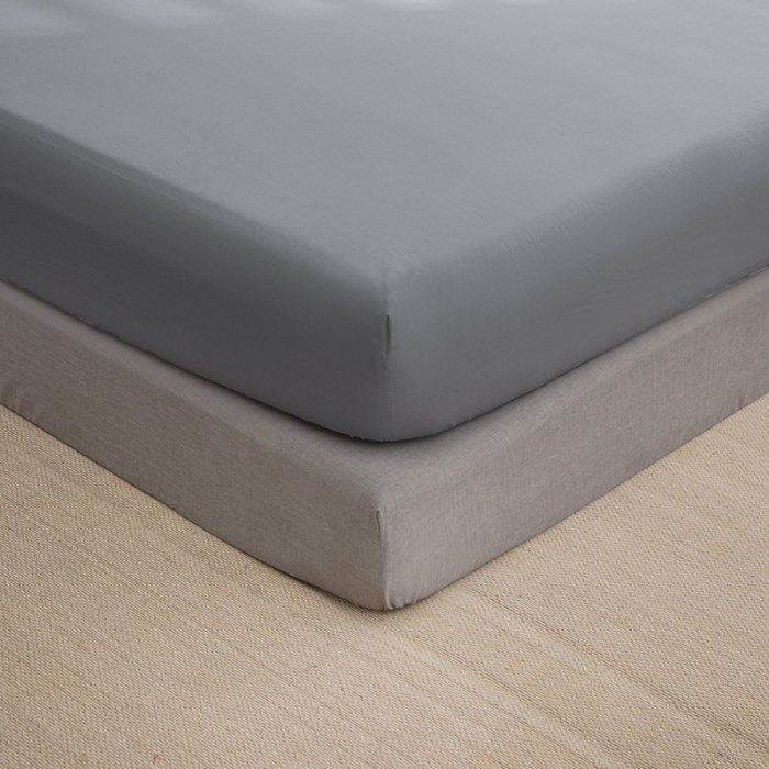 91家纺网 家纺一手货源 找家纺 小米笠 2021新款全棉水洗棉床笠浅灰