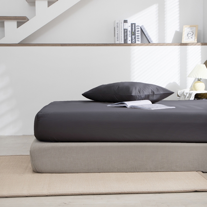 91家纺网 家纺一手货源 找家纺 小米笠 2021新款全棉水洗棉床笠深灰