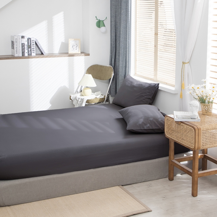 91家纺网 家纺一手货源 找家纺 小米笠 2021新款全棉水洗棉床笠深灰