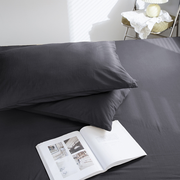 91家纺网 家纺一手货源 找家纺 小米笠 2021新款全棉水洗棉床笠深灰