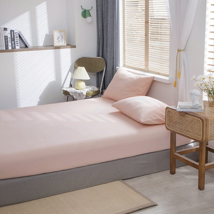 91家纺网 家纺一手货源 找家纺 小米笠 2021新款全棉水洗棉床笠玉色