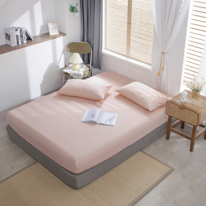 91家纺网 家纺一手货源 找家纺 小米笠 2021新款全棉水洗棉床笠玉色