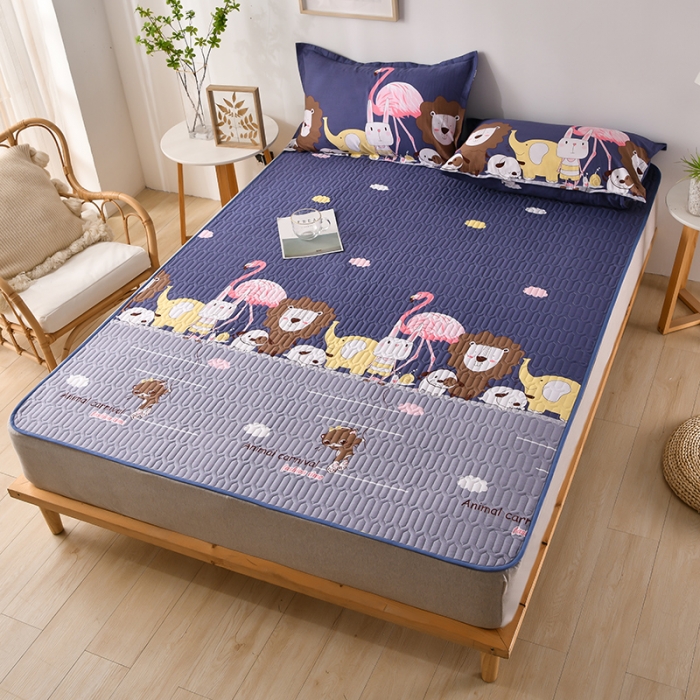 91家纺网 家纺一手货源 找家纺 床笠人家 2021新款全棉夹棉防水床护垫 绿野仙踪