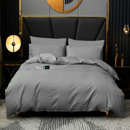 91家纺网 家纺一手货源 找家纺 欣喜来 2022新款全棉纯色四件套 深灰