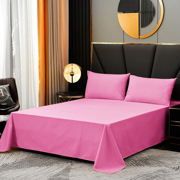 91家纺网 家纺一手货源 找家纺 欣喜来 2022新款全棉纯色四件套 胭脂