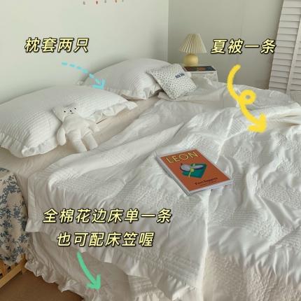 91家纺网 家纺一手货源 找家纺 六巷胡同 2022新款出口韩国款雪纺纱夏被 本白