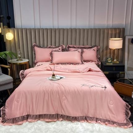 91家纺网 家纺一手货源 找家纺 （总）富米莱（原臻工厂）2023新款同心结韩版水洗天丝夏被四件套