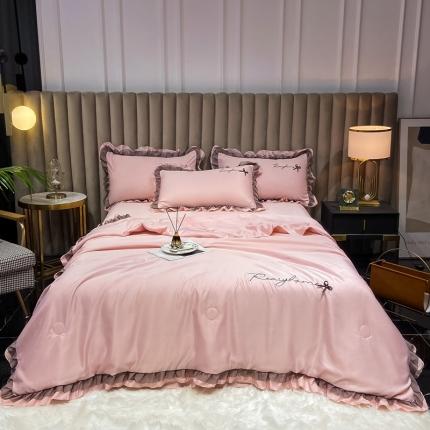 91家纺网 家纺一手货源 找家纺 （总）富米莱（原臻工厂）2023新款同心结韩版水洗天丝夏被四件套