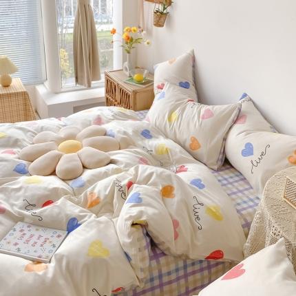 91家纺网 家纺一手货源 找家纺 眠屿家纺 2021新款全棉印花四件套 心愿