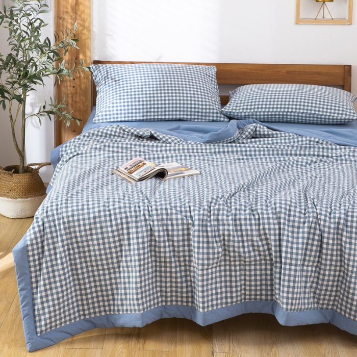 91家纺网 家纺一手货源 找家纺 （总）天瑜家纺 2023新款全棉色织水洗棉夏被