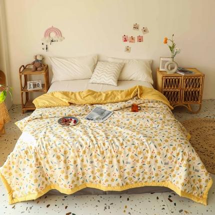 91家纺网 家纺一手货源 找家纺 薇玛仕2023新款洛卡棉夏凉被空调被 思念-黄