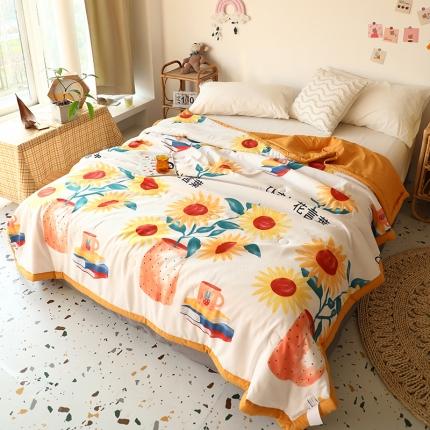 薇玛仕2023新款洛卡棉夏凉被空调被 向日葵