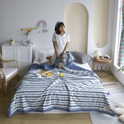 薇玛仕2023新款全棉水洗色织夏凉被空调被 海兰格