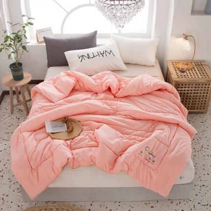 薇玛仕2023新款贝柔棉烫花大豆夏被空调被 玉色