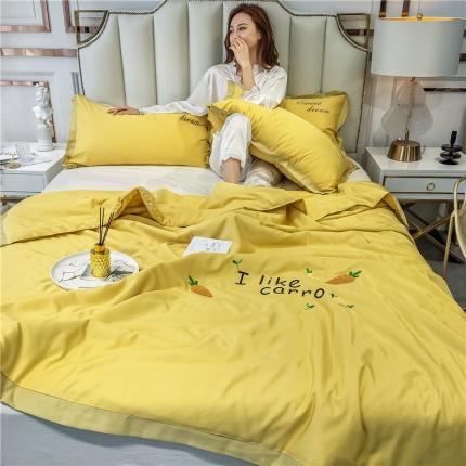 寐居家纺 2021新款轻奢天丝刺绣夏被 帝王黄-萝卜