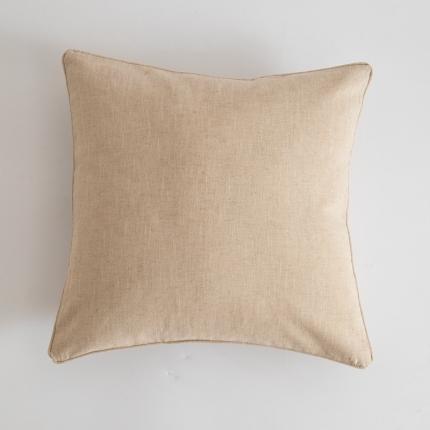 美茉 2021新款纯色棉麻抱枕----嵌绳款 麻本色