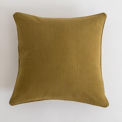 美茉 2021新款纯色棉麻抱枕----嵌绳款 摩卡棕