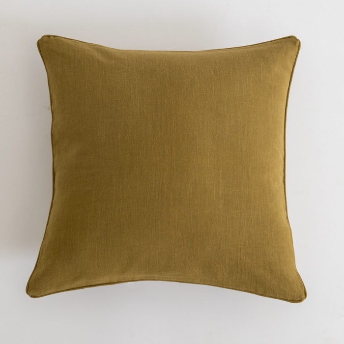 91家纺网 家纺一手货源 找家纺 美茉 2021新款纯色棉麻抱枕----嵌绳款 摩卡棕