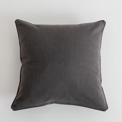 美茉 2021新款纯色棉麻抱枕----嵌绳款 岩石灰