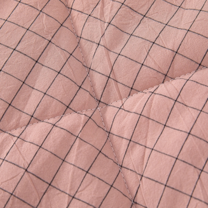 91家纺网 家纺一手货源 找家纺 天瑜家纺 2023新款全棉色织水洗棉夏被 豆沙小格