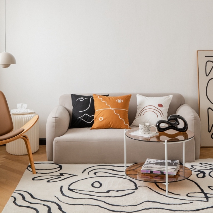 91家纺网 家纺一手货源 找家纺 （总）美茉 2021新款帆布刺绣抱枕----脸谱款