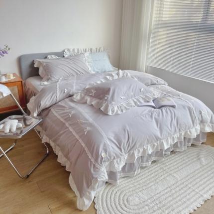 91家纺网 家纺一手货源 找家纺 （总）嗨购2021网红爆款韩版公主女神风全棉水洗棉四件套