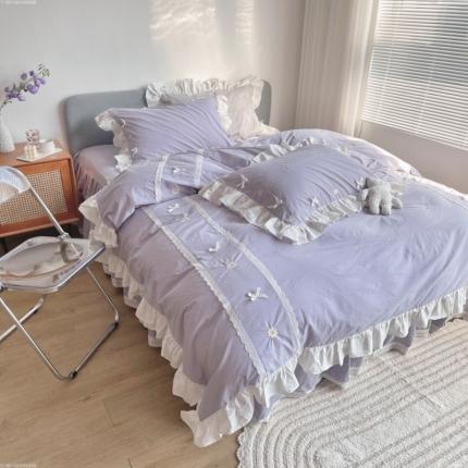 91家纺网 家纺一手货源 找家纺 （总）嗨购2021网红爆款韩版公主女神风全棉水洗棉四件套