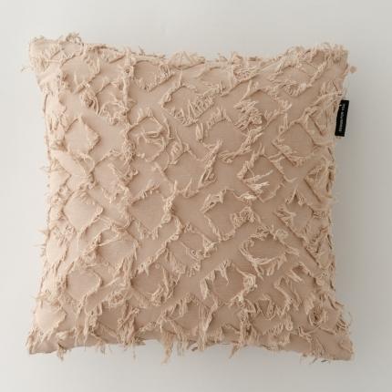 91家纺网 家纺一手货源 找家纺 美茉 2021新款菱形剪花抱枕----素色款 卡其