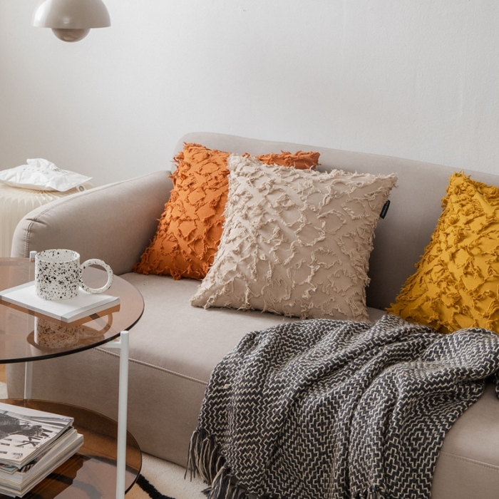 91家纺网 家纺一手货源 找家纺 （总）美茉 2021新款菱形剪花抱枕----素色款