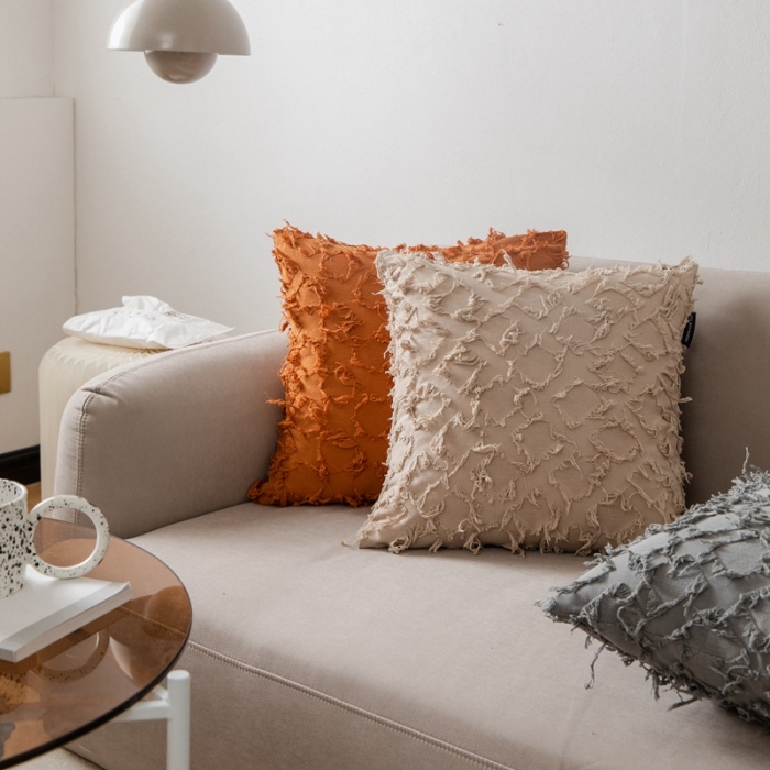 91家纺网 家纺一手货源 找家纺 （总）美茉 2021新款菱形剪花抱枕----素色款