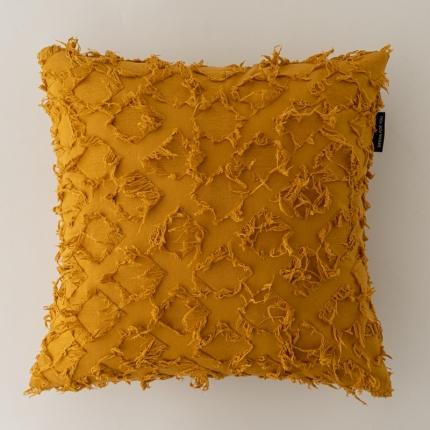 美茉 2021新款菱形剪花抱枕----素色款 姜黄